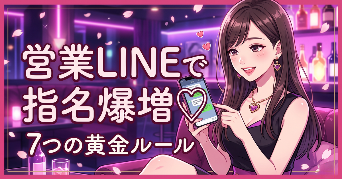 保護中: 💗 【保存版】キャバ嬢の営業LINEで指名爆増♡7つの黄金ルール【例文付き・2026最新版】