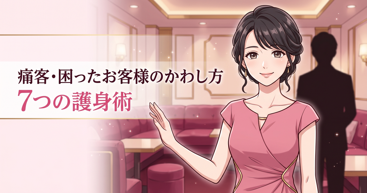 保護中: 🛡️【保存版】キャバ嬢の痛客・困ったお客様のかわし方♡お触り・店外の誘いから自分を守る7つの護身術【2026最新版】